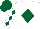 WHITE, dark green diamond, diamonds on sleeves & cap