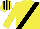 YELLOW, black sash, striped cap