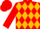 Red, gold diamonds, red cap