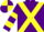 Purple, Yellow cross belts, hooped sleeves, quartered cap