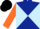 Dark Blue and Light Blue diabolo, Orange sleeves, Black cap