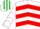 WHITE & RED CHEVRONS,white slvs,r/blue chevrons,em.green & white striped cap