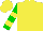 Yellow, Yellow Bars on Green Sleeves