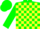 Green, yellow blocks, green cap