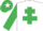 WHITE, emerald green cross of lorraine & sleeves, emerald green cap, white star