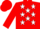 RED, white stars, red cap