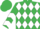EMERALD GREEN and WHITE diamonds, chevrons on sleeves