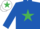 ROYAL BLUE, emerald green star, white cap, emerald green star