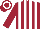 MAROON & WHITE STRIPES, maroon cap, white hoop