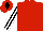Red, Black and White striped sleeves, Red cap, Black diamond