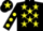 Black, Yellow stars, Black sleeves, Yellow spots, Black cap, Yellow star