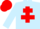 LIGHT BLUE, red Cross of Lorraine & cap