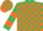 EMERALD GREEN & ORANGE CHECK, hooped sleeves, check cap