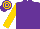 PURPLE, gold sleeves, hooped cap