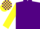PURPLE, yellow sleeves, check cap