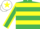 EMERALD GREEN & YELLOW HOOPS,em.green slvs,yellow seams,white cap,yellow star