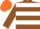 BROWN & WHITE HOOPS, orange cap