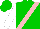 Green, Pink Sash, White Sleeves