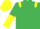 Emerald Green, Yellow epaulets, halved sleeves, Yellow cap