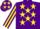 Purple, Yellow stars, striped sleeves and stars on cap