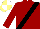 Cherry, Black sash, Primrose and White quartered cap