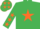 Emerald Green, Orange star, Emerald Green sleeves, Orange stars, Green cap, Orange stars