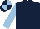 Dark Blue, Light Blue sleeves, quartered cap