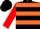 Black, Orange hoops, Red sleeves