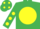 Emerald Green, Yellow disc, Emerald Green sleeves, Yellow spots and spots on cap