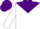 White, purple yoke and heart, purple cap