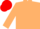 Tan and red halves, red cap