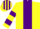 Yellow, Purple stripe, hooped sleeves, striped cap