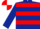 Dark Blue, Red hoops, Dark Blue sleeves, Red and White quartered cap