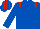 Royal Blue, Red epaulets, striped cap