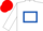 WHITE, ROYAL BLUE hollow box, RED cap