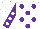 White, Purple spots, Purple sleeves, White spots