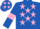 Royal Blue, Pink stars, armlets and stars on cap