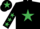 Black, Emerald Green star, Black sleeves, Emerald Green stars, Black cap, Emerald Green star
