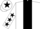 White, Black stripe, White sleeves, Black stars, White cap, Black star