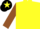 Yellow, Brown sleeves, Black cap, Yellow star