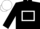 BLACK, white hollow box, white cap