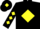 BLACK, yellow diamond, yellow diamonds on sleeves, yellow diamond on cap