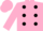 PINK, black spots, pink cap