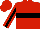 Red, Black Belt, Black Stripe on Sleeves