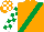 ORANGE, EMERALD GREEN sash, EMERALD GREEN and WHITE check sleeves and cap
