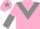 Pink, Grey chevron, halved sleeves, Pink cap, Grey star