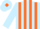 Light Blue and Orange stripes, Light Blue cap, Orange diamond