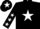 BLACK, white star, white stars on sleeves, white star on cap