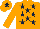 Orange, Dark Blue stars, Orange cap, Dark Blue star