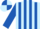 Light Blue and Royal Blue stripes, Royal Blue sleeves, quartered cap
